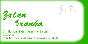 zalan vranka business card